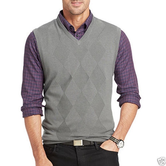 Van Heusen Other - Van Heusen Argyle Sweater Vest Grey Gargoyle XL